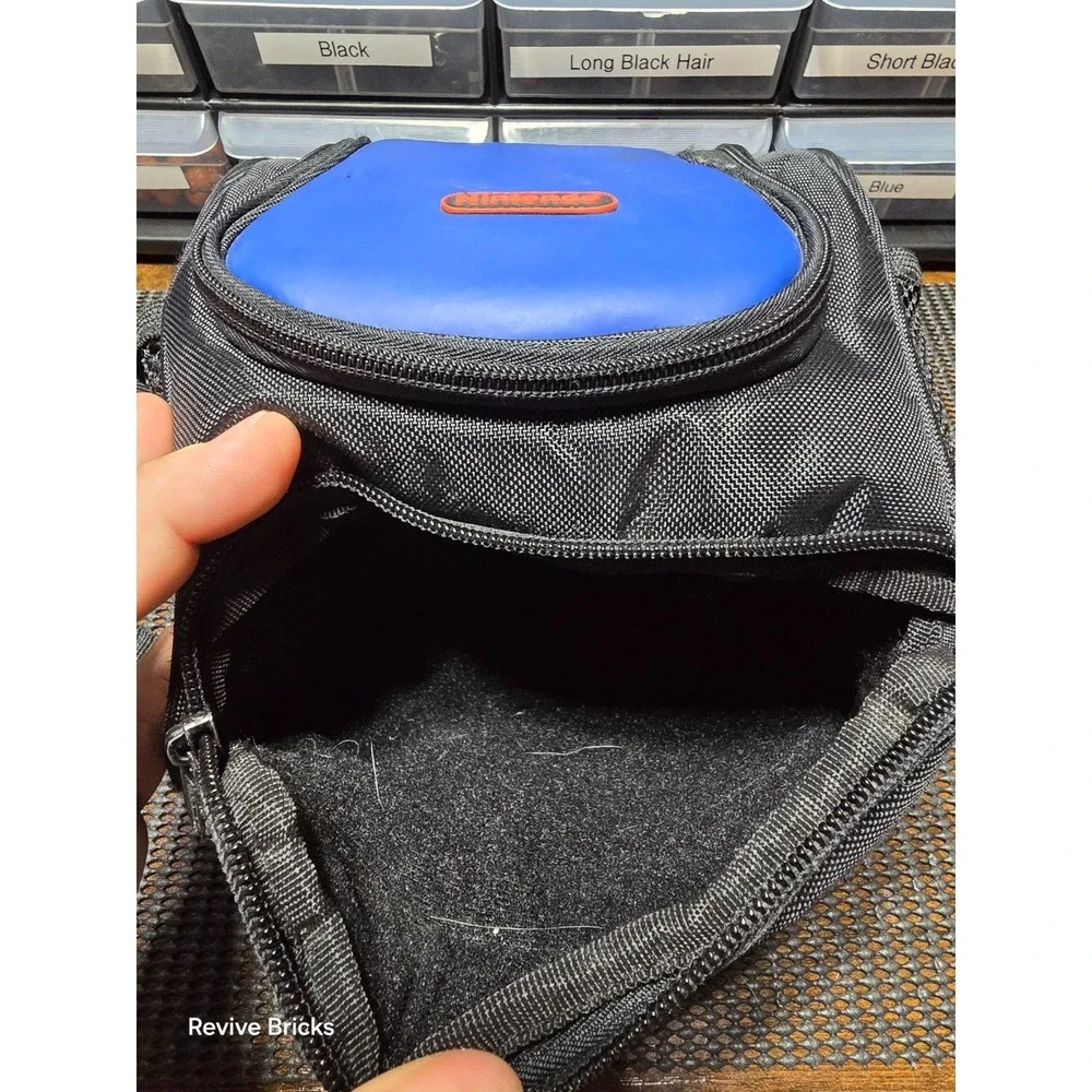 Official Nintendo Handheld Mini Backpack Travel Bag Case Black / Navy Great Cond
